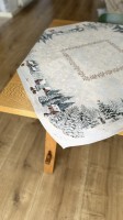 SERWETA GOBELINOWA ZIMOWE SZARE CHOINKI ŚWIĄTECZNA