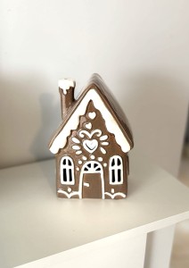 PORCELANOWY DOMEK BRĄZOWY