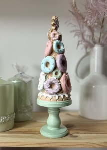 DEKORACJA PASTELOWA CHOINKA Z PĄCZKAMI KOLOROWE DONUTS
