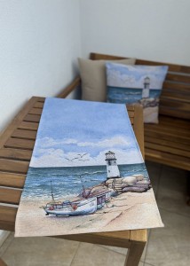 BIEŻNIK GOBELINOWY MORZE I ŁÓDŹ 