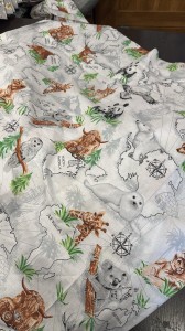 POŚCIEL BAWEŁNIANA 160x200 MAPA ZE ZWIERZĘTAMI