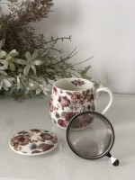 PASTEL FLOWERS - KUBEK BARYŁKA Z ZAPARZACZEM 430 ML