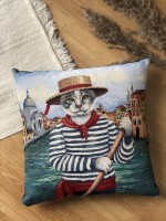 PODUSZKA GOBELINOWA KOT GONDOLIER