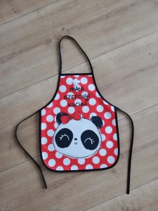 FARTUSZEK KUCHENNY DZIECIĘCY  PANDA CZERWONA