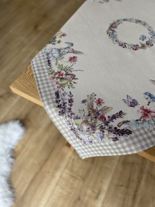 SERWETA GOBELINOWA KRÓLIK Z RÓŻOWĄ KRATKĄ